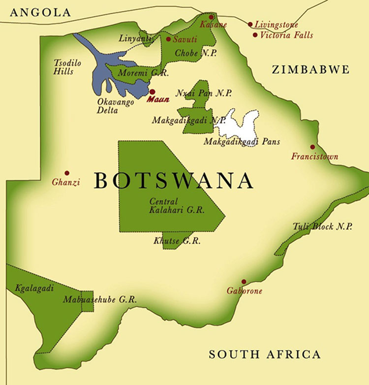 Map of Botswana